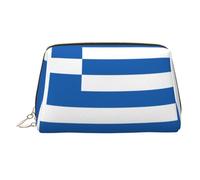 WZYCWB Trousse à maquillage en cuir avec motif drapeau des Philippines, parfaite pour les bagages à main ou l'organisation de la maison, Drapeau grec., Taille unique