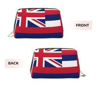 WZYCWB Trousse à maquillage en cuir avec motif drapeau des Philippines, parfaite pour les bagages à main ou l'organisation de la maison, Drapeau Hawaï, Taille unique