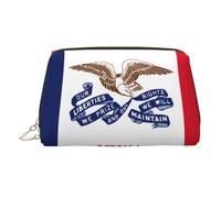 WZYCWB Trousse à maquillage en cuir avec motif drapeau des Philippines, parfaite pour les bagages à main ou l'organisation de la maison, Drapeau de l'État de l'Iowa, Taille unique