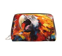 WZYCWB Trousse à maquillage en cuir imprimé aigle griffonné pour femme - Élégante et douce, durable, Perroquet hurlant, Taille unique