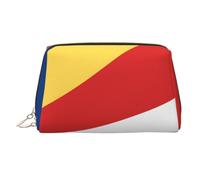 WZYCWB Trousse à maquillage en cuir imprimé drapeau des Seychelles pour femme - Élégante et douce, durable, Drapeau des Seychelles, Taille unique