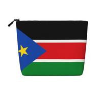 WZYCWB Trousse de maquillage à motif drapeau du Soudan du Sud, trousse de voyage multifonctionnelle, sac de rangement pour les nécessités quotidiennes