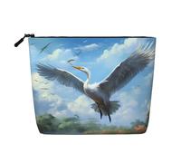 WZYCWB Trousse de maquillage à motifs aigrettes, trousse de maquillage de voyage, sac de rangement multifonctionnel, rangement pour les nécessités quotidiennes