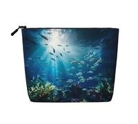 WZYCWB Trousse de maquillage à motifs du monde sous-marin, trousse de maquillage de voyage, sac de rangement multifonctionnel, rangement pour les nécessités quotidiennes
