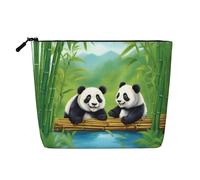 WZYCWB Trousse de maquillage avec deux jolis motifs pandas, trousse de maquillage de voyage, sac de rangement multifonctionnel, rangement pour les nécessités quotidiennes