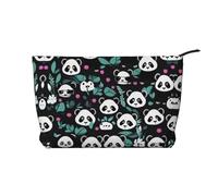 WZYCWB Trousse de maquillage de voyage avec imprimé poissons sous-marins, parfaite pour les voyages d'affaires et les vacances., Visage mignon de panda, Taille unique