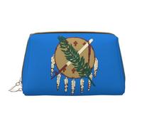 WZYCWB Trousse de maquillage de voyage en cuir avec drapeau de l'État de l'Oklahoma, sac de rangement cosmétique de grande capacité avec poches,