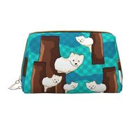 WZYCWB Trousse de maquillage de voyage en cuir, joli petit raton laveur, sac de rangement cosmétique portable de grande capacité avec poches, blanc, taille unique