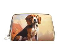 WZYCWB Trousse de maquillage de voyage en cuir Nerdy Beagle, sac de rangement cosmétique de grande capacité avec poches,