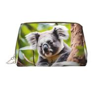 WZYCWB Trousse de maquillage de voyage en cuir, sac cosmétique portable Happy Cute koala, sac de rangement cosmétique de grande capacité avec poches,