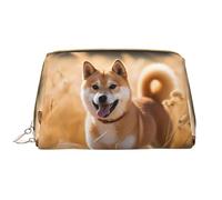 WZYCWB Trousse de maquillage de voyage en cuir Shiba Inu - Grande capacité - Avec poches