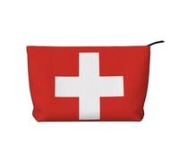 WZYCWB Trousse de maquillage de voyage imprimée drapeau de l'État du Wyoming, parfaite pour les voyages d'affaires et les vacances., Drapeau suisse, Taille unique