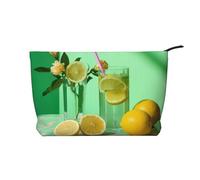 WZYCWB Trousse de maquillage de voyage imprimée fleurs dansant avec baleines, parfaite pour les voyages d'affaires et les vacances., Fleurs et limonade, Taille unique