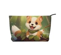 WZYCWB Trousse de maquillage de voyage imprimée « Heads Up Fish », parfaite pour les voyages d'affaires et les vacances., Chien assis heureux, Taille unique