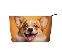 WZYCWB Trousse de maquillage de voyage imprimée « Heads Up Fish », parfaite pour les voyages d'affaires et les vacances., Happy Corgi, Taille unique