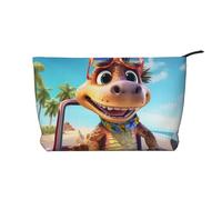 WZYCWB Trousse de maquillage de voyage imprimée « Heads Up Fish », parfaite pour les voyages d'affaires et les vacances., Happy Little Dinosaur, Taille unique