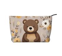 WZYCWB Trousse de maquillage de voyage imprimée « Heads Up Fish », parfaite pour les voyages d'affaires et les vacances., Happy Bear, Taille unique