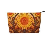 WZYCWB Trousse de maquillage de voyage imprimée météo, parfaite pour les voyages d'affaires et les vacances., Gerbera avec ondulation, Taille unique