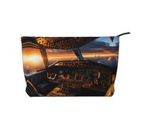 WZYCWB Trousse de maquillage de voyage imprimée mouton australien, parfaite pour les voyages d'affaires et les vacances., Cockpit d'avion, Taille unique