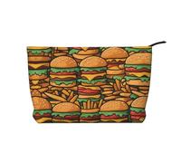 WZYCWB Trousse de maquillage de voyage imprimée Père Noël, parfaite pour les voyages d'affaires et les vacances., De nombreux hamburgers mignons, Taille unique
