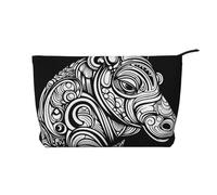 WZYCWB Trousse de maquillage de voyage imprimée pour la maison, parfaite pour les voyages d'affaires et les vacances., Hippopotame abstrait, Taille unique