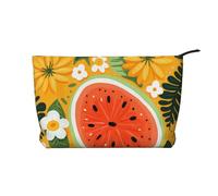 WZYCWB Trousse de maquillage de voyage imprimée renard, parfaite pour les voyages d'affaires et les vacances., Illustration de fond de fruits, Taille unique