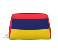 WZYCWB Trousse de maquillage en cuir avec poches, sac de voyage portable, grande capacité, motif drapeau de l'île Maurice