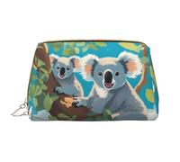 WZYCWB Trousse de maquillage en cuir avec poches - Trousse de voyage portable - Grande capacité - Motif koalas