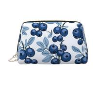 WZYCWB Trousse de maquillage en cuir imprimé chat gris assis - Sac de rangement cosmétique élégant et portable, Délicieuses myrtilles., Taille unique