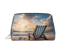 WZYCWB Trousse de maquillage en cuir imprimé chat rose pour femme - Élégant et doux, durable, Beau ciel bleu et mer, Taille unique