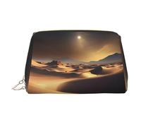 WZYCWB Trousse de maquillage en cuir imprimé de poissons sous-marins pour femme - Élégante et douce, durable, Désert du Sahara, Taille unique