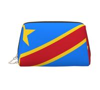WZYCWB Trousse de maquillage en cuir imprimé drapeau allemand pour femme - Élégante et douce, durable, Drapeau du Congo, Taille unique