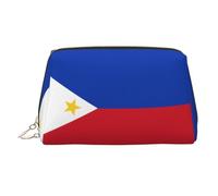 WZYCWB Trousse de maquillage en cuir imprimé drapeau des Philippines pour femme - Élégant et doux, durable, Drapeau des Philippines, Taille unique