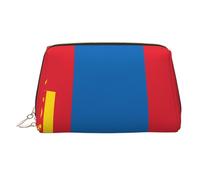 WZYCWB Trousse de maquillage en cuir imprimé drapeau des Philippines pour femme - Élégant et doux, durable, Drapeau de la Mongolie, Taille unique