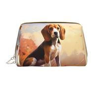 WZYCWB Trousse de maquillage en cuir Nerdy Beagle avec poches, trousse de maquillage de voyage portable, sac de rangement cosmétique de grande capacité,