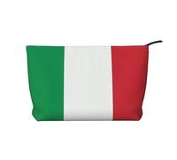 WZYCWB Trousse de maquillage en velours côtelé avec drapeau italien, sac à main portable à fermeture éclair, adapté pour les voyages et le rangement quotidien, les cosmétiques