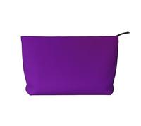 WZYCWB Trousse de maquillage en velours côtelé violet foncé de couleur unie, sac à main portable à fermeture éclair, adapté pour les voyages et le rangement quotidien, les cosmétiques