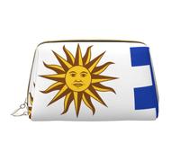 WZYCWB Trousse de maquillage portable en cuir avec poche Motif drapeau de l'Uruguay Grande capacité Blanc Taille unique Blanc Taille unique, blanc, Taille unique