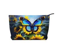 WZYCWB Trousse de toilette à motif avatar alpaga, indispensable pour organiser les cosmétiques et les produits de soins de la peau., Papillon bleu tournesol, Taille unique