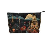 WZYCWB Trousse de toilette à motif cerf de couleur unie, indispensable pour organiser les cosmétiques et les produits de soins de la peau., Petites villes, Taille unique