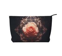 WZYCWB Trousse de toilette à motif chat brillant, indispensable pour organiser les cosmétiques et produits de soins de la peau., Rose blanche scellée, Taille unique