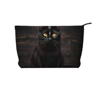 WZYCWB Trousse de toilette à motif chat brillant, indispensable pour organiser les cosmétiques et produits de soins de la peau., Chat sérieux, Taille unique