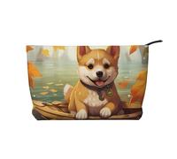 WZYCWB Trousse de toilette à motif chat brillant, indispensable pour organiser les cosmétiques et produits de soins de la peau., Shiba Inu à bord, Taille unique