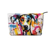 WZYCWB Trousse de toilette à motif chat rayé, indispensable pour organiser les cosmétiques et produits de soins de la peau., Chien étrange Doodle, Taille unique
