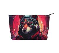 WZYCWB Trousse de toilette à motif de chiot, indispensable pour organiser les cosmétiques et les produits de soins de la peau., Chien de style punk, Taille unique