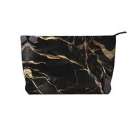 WZYCWB Trousse de toilette à motif drapeau des Seychelles, indispensable pour organiser les cosmétiques et les produits de soins de la peau., Marbre noir et doré., Taille unique