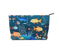 WZYCWB Trousse de toilette à motif drapeau des Seychelles, indispensable pour organiser les cosmétiques et les produits de soins de la peau., Monde sous-marin bleu des poissons, Taille unique