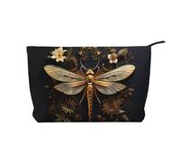 WZYCWB Trousse de toilette à motif léopard aux yeux profonds, indispensable pour organiser les cosmétiques et les produits de soins de la peau., Libellule exquise dorée, Taille unique
