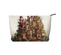 WZYCWB Trousse de toilette à motif léopard dans une veste en cuir, indispensable pour organiser les cosmétiques et les produits de soins de la peau., Château de rêve, Taille unique