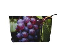 WZYCWB Trousse de toilette à motif léopard dans une veste en cuir, indispensable pour organiser les cosmétiques et les produits de soins de la peau., Raisins frais, Taille unique